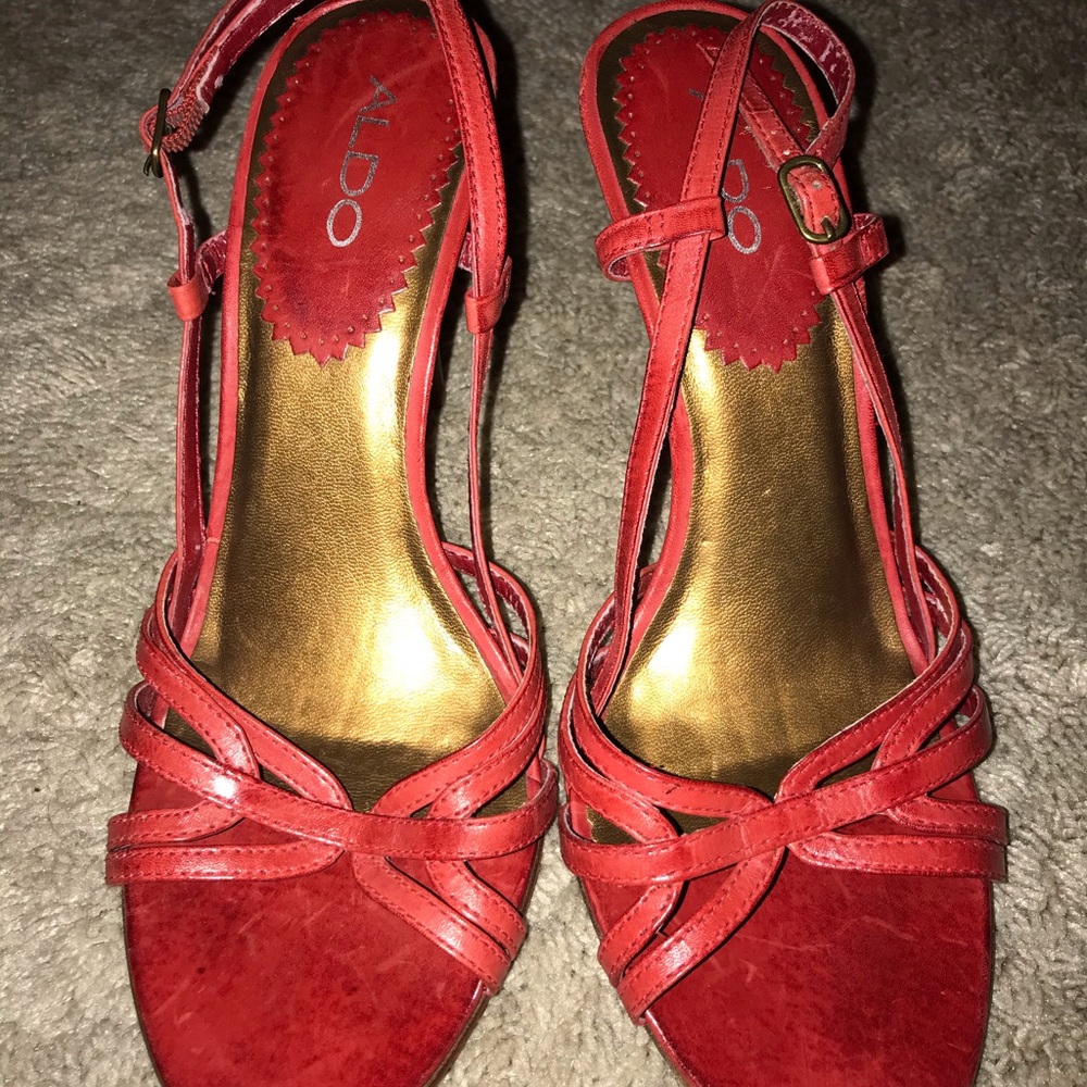 Aldo Red 2” sandal heels